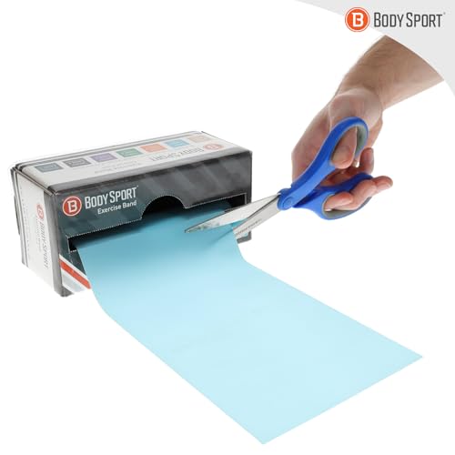 Body Sport Exercise Band, 5 in. x 6 yd., Light Blue, Resistance – Professional Bands for Home Fitness & Gym Exercises Workout Rehab Equipment Stretching, BDS06LBL