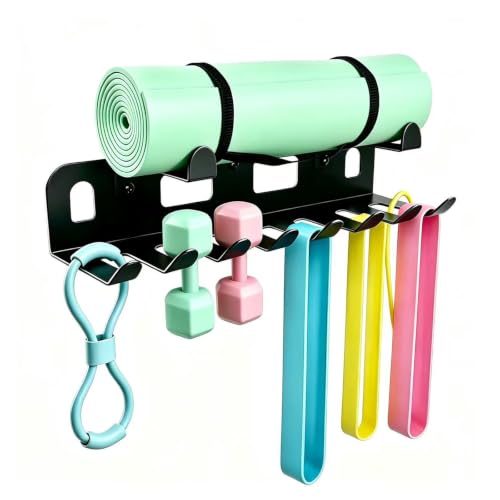 Heavy Duty Gym Equipment Storage Rack for Resistance Bands Storage, Gym Accessories Organization Storage Rack for Exercise Bands,Yoga mat,Jump Ropes, Barbells