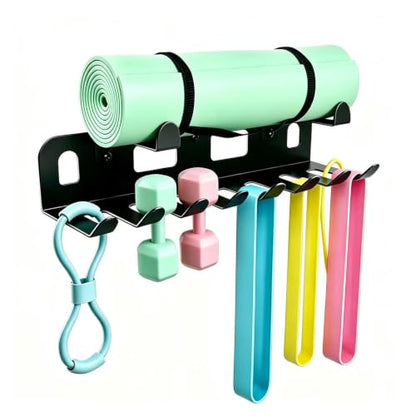 Heavy Duty Gym Equipment Storage Rack for Resistance Bands Storage, Gym Accessories Organization Storage Rack for Exercise Bands,Yoga mat,Jump Ropes, Barbells