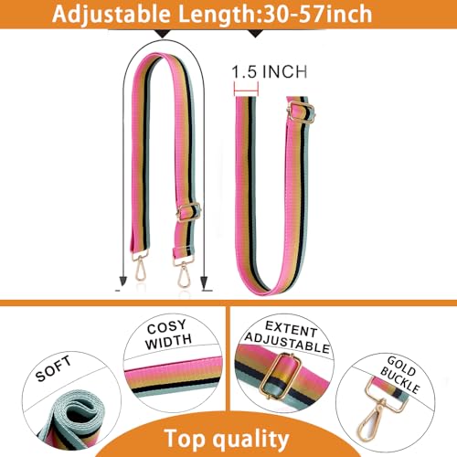 S-Jacorry Purse Strap Replacement Crossbody Wide Shoulder Strap Adjustable Canvas Straps Handbag Strap Replacement Belts - color: Gold Buckel-139