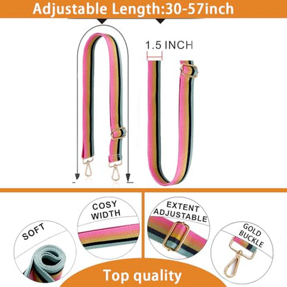 S-Jacorry Purse Strap Replacement Crossbody Wide Shoulder Strap Adjustable Canvas Straps Handbag Strap Replacement Belts - color: Gold Buckel-139