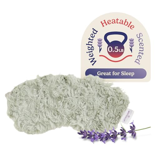warmies Microwavable Eye Mask, Weighted Sleep Mask, Curly Sage Green - color: Curly Sage Green