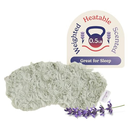 warmies Microwavable Eye Mask, Weighted Sleep Mask, Curly Sage Green - color: Curly Sage Green