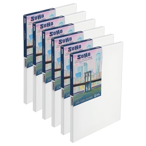 SoHo Urban Artist Select Stretched Cotton Watercolor Paper on 5/8" Frame - 8"x10" 140lb, 300gsm - 100% Acid-Free Cotton Paper for Mixed Media, Watercolor & More - Professional Artists, Students - size: 8x10
