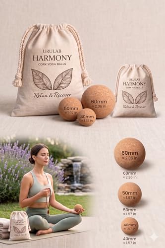 Cork Massage Ball Set, Myofascial Release for Trigger Points & Knots | Fascia Release, Eco-Friendly, Travel Bag Included