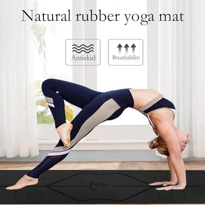 PULANTIYU Essentials Yoga Mat Fitness & Exercise Mat with Easy-Cinch Yoga Mat Carrier Strap and Yoga Bag, Non Slip Exercise Mat for Home Yoga, Pilates, Stretching, Floor & Fitness Workouts, Men and Women,72" x 24" x 2/5",Gray Black