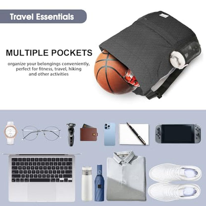 Waterproof Drawstring Backpack Sports Gym Sackpack with Mesh Pockets Water-Resistant String Cinch Beach Bag for Men Women - color: Solid - Gray