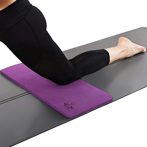 Heathyoga Yoga Knee Pads Cushion Non-Slip Yoga Mat Thick Yoga Accessories for Women Workout Pilates Kneeling Pads for Working out Exercise 26"x10"x0.5" - color: Purple