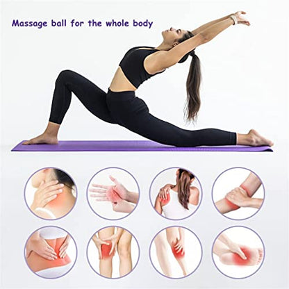 Massage Ball Set, Peanut Massage Ball Double Lacrosse Massage Roller Balls, Acupoint Myofascial Release Muscle Knot Ball, Deep Tissue Trigger Point Therapy Massage Tool for Back Neck Shoulder (Purple) - color: Purple