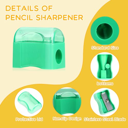 Adorox 72 Count - Plastic Handheld Pencil Sharpener for Classroom, School, Office, Kids’ Party Favors & Art Supplies - size: 72 Count (Pack of 1)