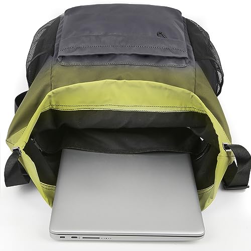 Drawstring Backpack Sports Gym Sackpack with Mesh Pockets Water-Resistant String Cinch Beach Bag for Men Women(Yellow Black) - color: Yellow Black