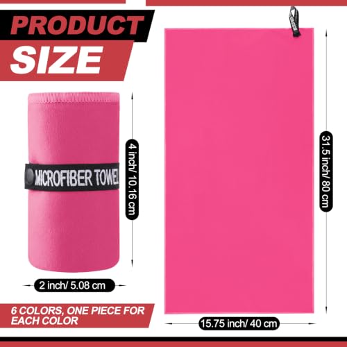 Colorful Microfiber Workout Towels, Quick Dry, Highly Absorbent, Odor Free for Women & Men, 31.5"x15.7" Gym Sweat Towels for Gym, Yoga, Running, Swimming - color: Pink & Purple