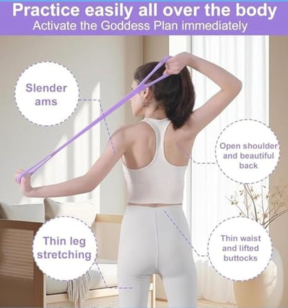 Figure 8 Resistance Band for Exercise – Stretch Band for Arms, Legs, Core & Shoulders – Elastic Workout Band for Home Fitness, Yoga, Pilates & Physical Therapy – Portable Training Equipment, Purple
