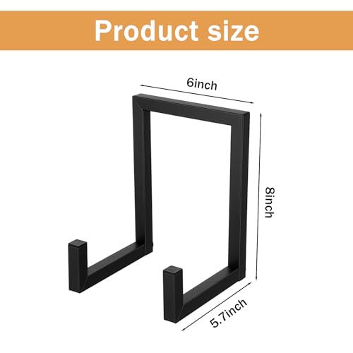 2 Pack 8 Inch Metal Plate Stands for Display Large Frame Holder Stand for Vinyl Records, Pictures, Books, Platters, Artworks, Black Industrial Tabletop Easels