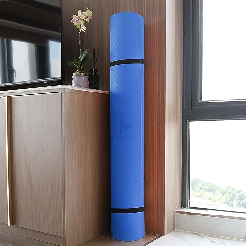Hatha Yoga Large TPE Yoga Mat 6'x4'x1/2" Extra Thick Non-Slip Exercise Mat - for Yoga Pilates & Home Gym Workouts - color: Blue