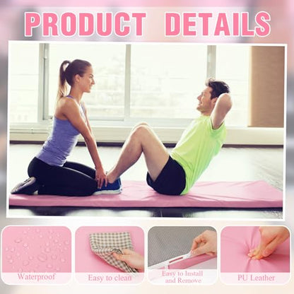 Lyrow 2 Inch Thick Yoga Mat 72x24 with Carry Strap Foam - color: Peach Pink