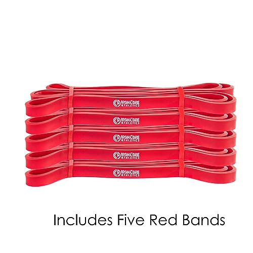 Pull Up Assistance Bands - Commercial Gym Quality 41" Loop Exercise Pull-Up Bands - 4 Different Resistance Levels to Choose from - color: 5 Pack #2 Red - 10-35 lb