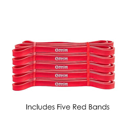 Pull Up Assistance Bands - Commercial Gym Quality 41" Loop Exercise Pull-Up Bands - 4 Different Resistance Levels to Choose from - color: 5 Pack #2 Red - 10-35 lb