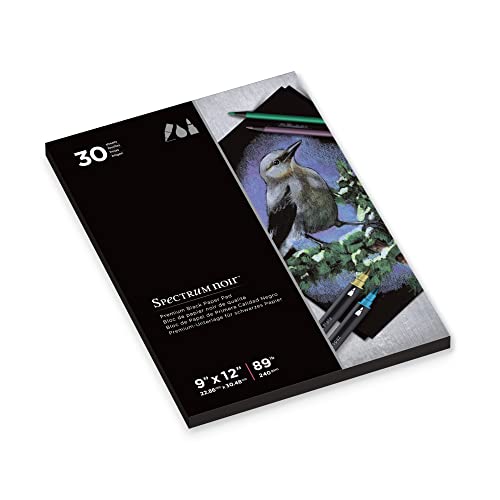 Spectrum Noir - Premium Black Paper Pad Drawing Pad (9 x 12 Inches) - 30 Pages - style: Black Paper Pad