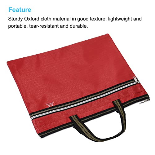 PATIKIL Waterproof Zipper File Bag, Documents Storage Zip Pouch, Red | 11x14inch Bag Books Tools for Office Travel - color: Red