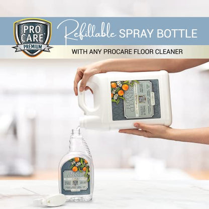 ProCare Citrus Floor Cleaner (Made in USA) | Streak Free Cleaner for Tile, Stone, Laminate, Vinyl & Natural Wood Floor Cleaner for Mopping, Floor Cleaning Solution with Citrus Aroma -32oz Spray Bottle - size: 32 Fl Oz (Pack of 1)