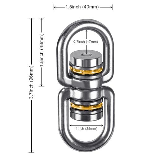 SELEWARE Heavy Duty Bearing Swing Swivel, 360° Rotation Hanging Accessory - color: Swivel Only, 2 Pack