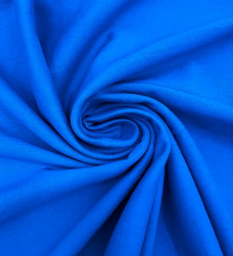 EOVEA - Cotton Spandex Fabric by The Yard - 4 Way Stretch Jersey Knit - Spandex & Cotton T-Shirt Fabric - Lightweight, Breathable - 60" Wide Roll| 10 oz(Royal Blue,1 Yard) - color: Royal Blue, size: 1 Yard