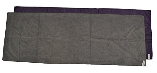 bintiva Hot Yoga Towel, Non Slip, Eco Friendly, 100% Microfiber, Large 25" x 72" Fits All Mats - color: Dark Gray