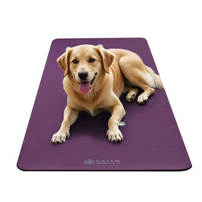 Gaiam Thick Yoga Mat, Exercise & Fitness Mat with Easy-Cinch Carrying Strap - color: Purple, size: 2/5" (10MM)