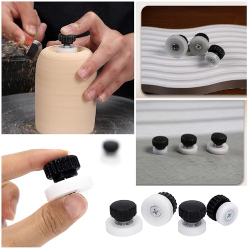 TorSor 4 Pack Clay Pottery Trimming Spinners 4 Size Pottery Clay Spinner Wheel Throwing Top Rotary Finishing Tool for Stoneware Clay Cone Pottery Wheel Kit Sculpting Wheel Rock Painting Terra Cotta