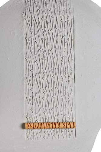 MKM Pottery Tools Wood Twig Rollers for Clay (TW-08 Lines and Dots) - color: TW-08 Lines and Dots