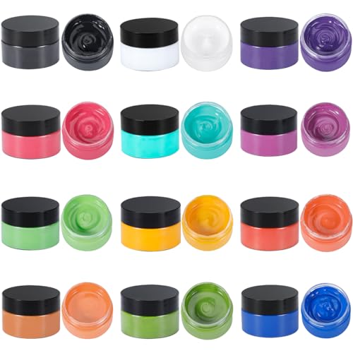 Chalk Paste Paint Set, Fabric Silk Screen Printing Ink Adhesive Stencil Paint, DIY Home Decor Mesh Transfers Paste Painting on Wood, Chalkboard, Furniture, Crafts Art Paste Supplies - color: 12 Colors