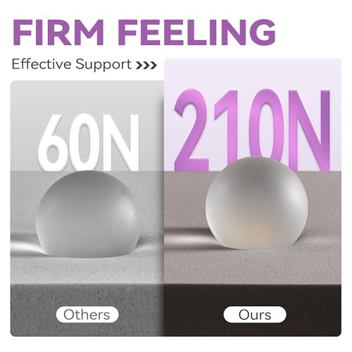 BDEUS 3 inch Firm to Extra Firm Memory Foam Mattress Topper Twin Size for Big Guys, Supportive Mattress Pad for Back Pain Relief, Firm Foam Bed Topper with Senior Grey Cover, 39 × 75 Inch - size: Twin, style: 3 inch