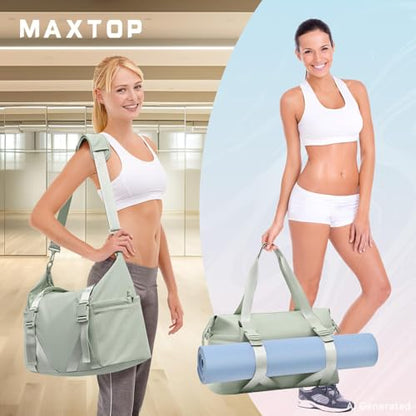 MAXTOP Women's Yoga Bag with Shoe Pouch,Travel Bag for Gym Workout Daily - color: Green