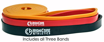 Pull Up Assistance Bands - Commercial Gym Quality 41" Loop Exercise Pull-Up Bands - 4 Different Resistance Levels to Choose from - color: 3 Pack Orange/Red/Black - 5-65 lb
