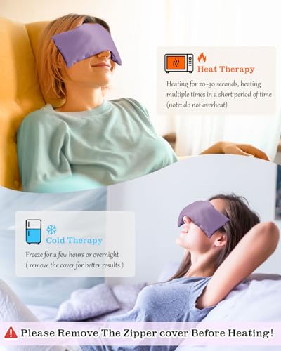 Hihealer Lavender Eye Pillow for Sleeping, Weighted Eye Mask for Spa, Yoga - color: Lilac 4 Pack
