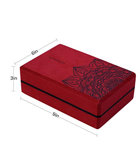 nuveti Yoga Blocks Set of 2, High Density Yoga Brick Foam Blocks to Improve Strength, Flexibility and Balance Brick Foam Blocks - color: Red
