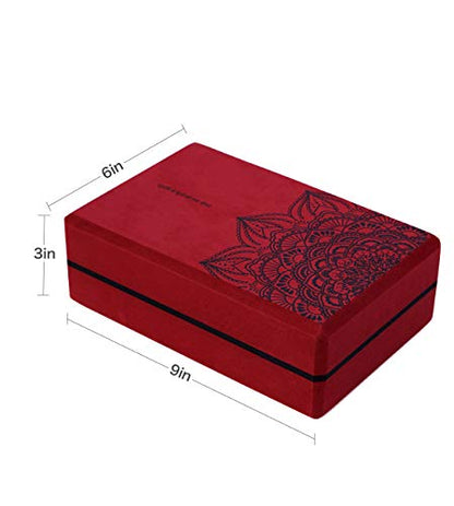 nuveti Yoga Blocks Set of 2, High Density Yoga Brick Foam Blocks to Improve Strength, Flexibility and Balance Brick Foam Blocks - color: Red