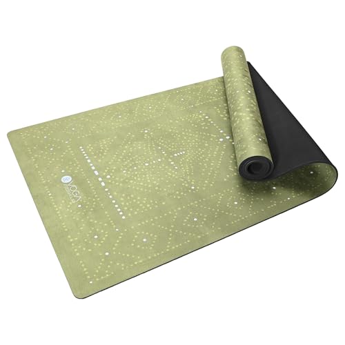 YOGA DESIGN LAB | The Combo Yoga Mat | 2-in-1 Mat+Towel | Eco Luxury | Ideal for Hot Yoga, Power, Bikram, Ashtanga, Sweat | Studio Quality | Includes Carrying Strap! - color: Boho Glow, size: 5.5mm
