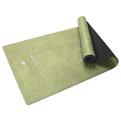 YOGA DESIGN LAB | The Combo Yoga Mat | 2-in-1 Mat+Towel | Eco Luxury | Ideal for Hot Yoga, Power, Bikram, Ashtanga, Sweat | Studio Quality | Includes Carrying Strap! - color: Boho Glow, size: 5.5mm