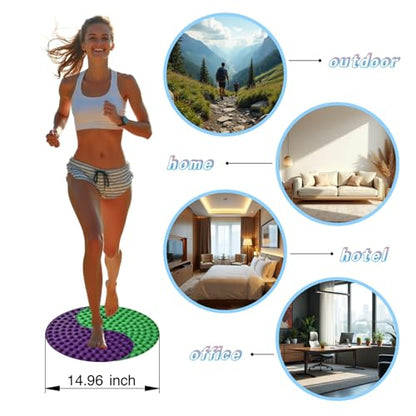 Foot Massager Mat, Yinyang Balance Tai ji Bagua Pattern with Magnetic Therapy, Acupressure Reflexology Mat for Daily Foot Relaxation and Pain Relief, Purple and Green - color: Purple and Green