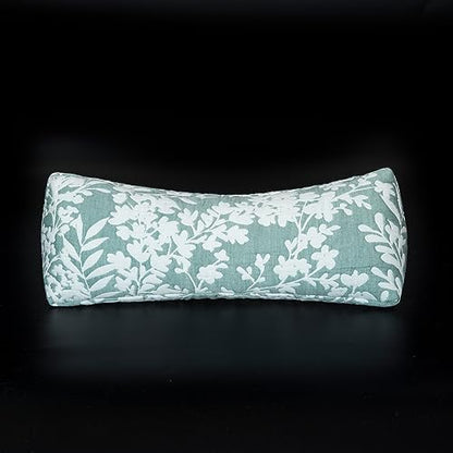 Buckwheat Neck Support Pillow Cervical Neck Cylinder Bolster Pillow,Buckwheat Hulls Adjustable Roll Pillow,Neck Pain Relief for Back and Side Sleepers Round Pillows for Lunch Break Green, 6*15 inch - color: Green