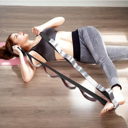 Yoga Resistance Band 6ft 8ft Non Latex Elastic Stretch Band for Strength Training Flexibility Pilates Home Gym Travel - color: Black, size: 8ft
