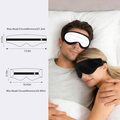 Lyocell Weighted Sleep Eye Mask for Women Men, 5.3oz or 7oz, Cooling, Removable Washable Weighted Bag, Light Blocking Eye Cover, Soft Eye Shade for Travel Essentials, Office Naps, Gift,Black - color: Black
