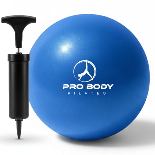ProBody Pilates Ball Small with Pump - 9 Inch Small Exercise Ball - color: Blue