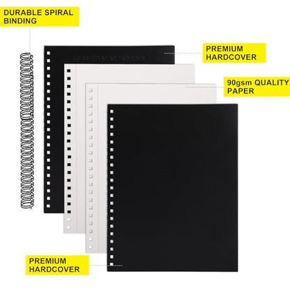 Hardbound Sketch Book, Spiral Bound, 8.5x11 inches | 80-Sheets, 90gsm Inner Paper, Acid Free Drawing Art Paper, Perfect for Kids and Adults