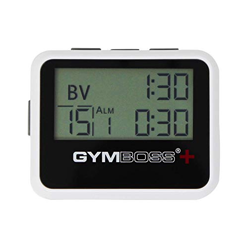 Gymboss Plus Interval Timer and Stopwatch and Gymboss Watchstrap - Bundle (White/Gray) - color: White / Gray