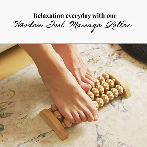 tuuli Wooden Foot Massager, Grooved Muscle Roller, Helps Ease Muscle Tension and Improve Blood Circulation, Natural Wood Therapy Massage Tools for Feet (M) - size: M