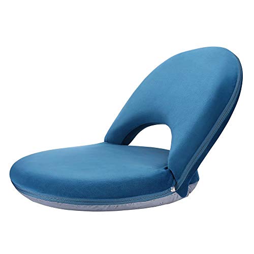 Nnewvante Floor Chair,42 Position Adjustable Back Support,Blue - color: Navy Blue, style: Crystal Velvet Surface-Christmas Gift