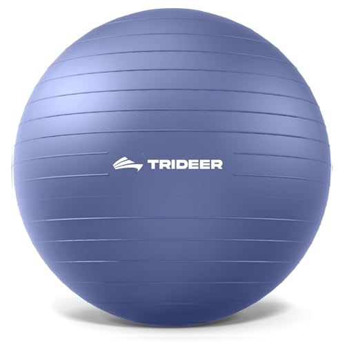 Trideer Exercise Ball, Stability Yoga Ball for Physical Therapy, Active Sitting, Pregnancy & Birth Labor Prep, Core Strength, Balance Training, Posture Improvement and Daily Stretching, 55/65/75cm - color: Midnight Blue, size: L(23-26ines/58-65cm)